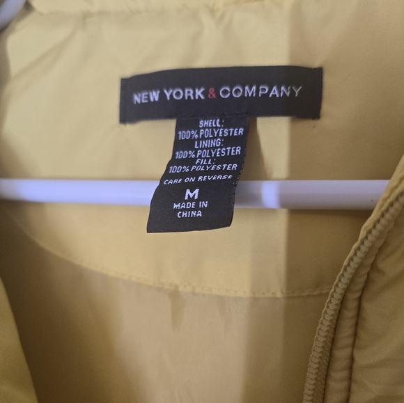 New York & Company Yellow Puffer Vest - Picture 2 of 3